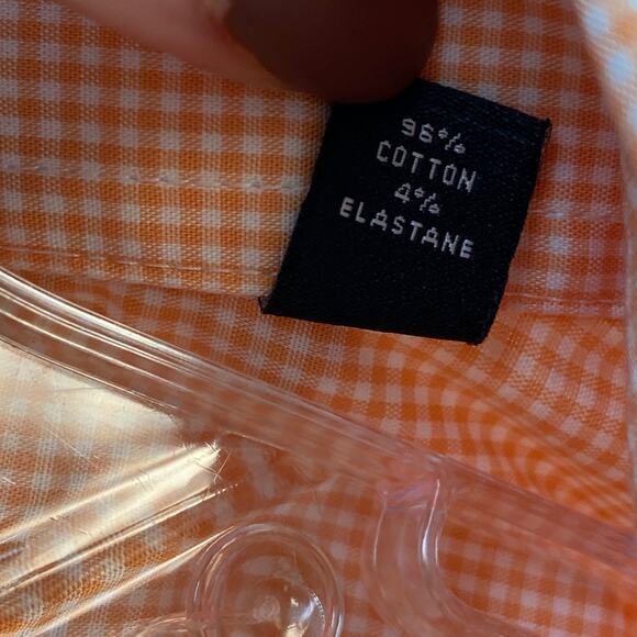 Lauren Ralph Lauren Orange Check Regular Fit UltraFlex Dress Shirt XL 17 1/2 - Picture 7 of 10